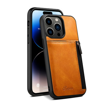 Oryginalne skórzane etui na telefon Luksusowe etui na portfel do iPhone'a Nowoczesne