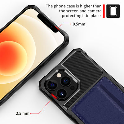 Znakomity uchwyt na kartę magnetyczną do Iphone 12 13 Skóra odporna na zabrudzenia