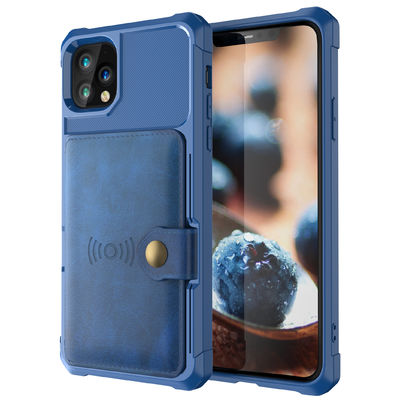 Skórzany portfel na telefon OEM Odporny na wstrząsy uchwyt na kartę Magsafing na Iphone 14