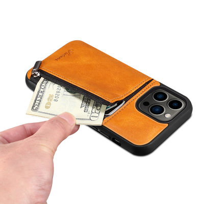Oryginalne skórzane etui na telefon Luksusowe etui na portfel do iPhone'a Nowoczesne