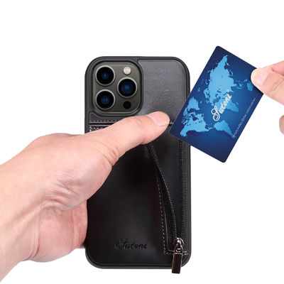 Oryginalne skórzane etui na telefon Luksusowe etui na portfel do iPhone'a Nowoczesne