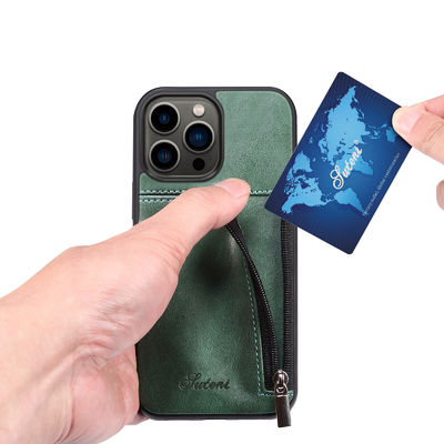 Oryginalne skórzane etui na telefon Luksusowe etui na portfel do iPhone'a Nowoczesne