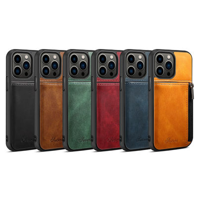 Oryginalne skórzane etui na telefon Luksusowe etui na portfel do iPhone'a Nowoczesne