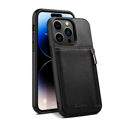 Oryginalne skórzane etui na telefon Luksusowe etui na portfel do iPhone'a Nowoczesne