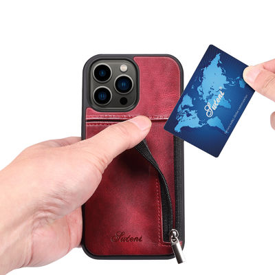 Oryginalne skórzane etui na telefon Luksusowe etui na portfel do iPhone'a Nowoczesne
