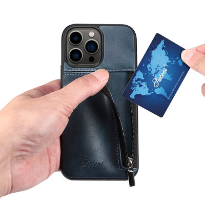 Oryginalne skórzane etui na telefon Luksusowe etui na portfel do iPhone'a Nowoczesne