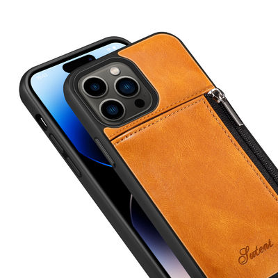 Oryginalne skórzane etui na telefon Luksusowe etui na portfel do iPhone'a Nowoczesne
