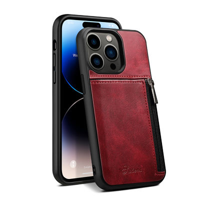Oryginalne skórzane etui na telefon Luksusowe etui na portfel do iPhone'a Nowoczesne