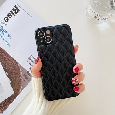 Puchowa skórzana skórzana tylna obudowa telefonu dla iPhone'a 12 Pro Max