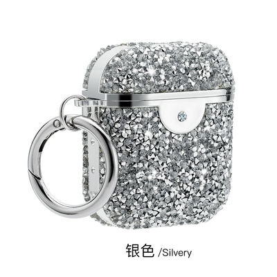 Odporny na wstrząsy pokrowiec na słuchawki Rhinestone Etui do przechowywania słuchawek Diament