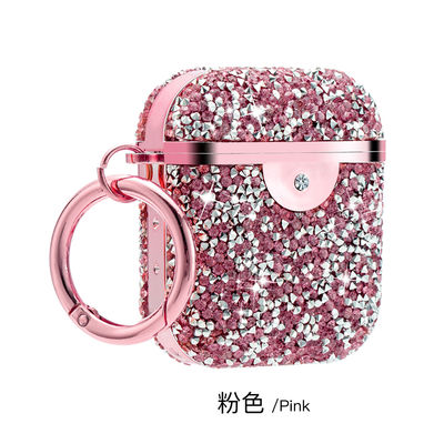 Odporny na wstrząsy pokrowiec na słuchawki Rhinestone Etui do przechowywania słuchawek Diament
