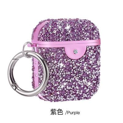 Odporny na wstrząsy pokrowiec na słuchawki Rhinestone Etui do przechowywania słuchawek Diament