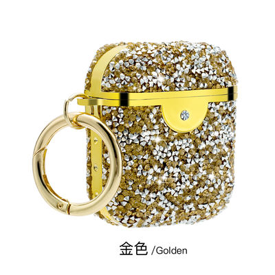 Odporny na wstrząsy pokrowiec na słuchawki Rhinestone Etui do przechowywania słuchawek Diament