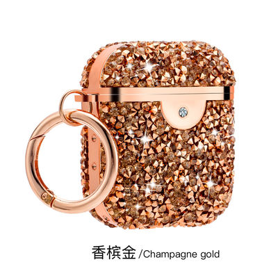 Odporny na wstrząsy pokrowiec na słuchawki Rhinestone Etui do przechowywania słuchawek Diament