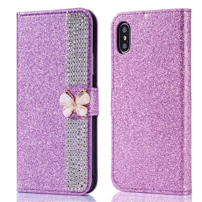 Flash Powder Electroplated Diamond Inlay Phone Case dla iPhone'a Xr Xs 11 12 13 14 Pro Max Cell Cover