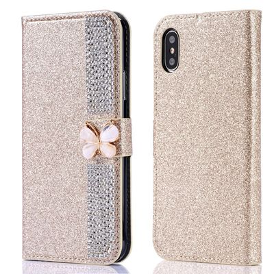 Flash Powder Electroplated Diamond Inlay Phone Case dla iPhone'a Xr Xs 11 12 13 14 Pro Max Cell Cover