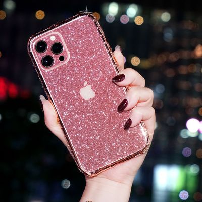 Luxury Glitter Bling Diamond Transparent Soft Phone Case dla iPhone'a 14 13 12 Pro Max 11 XS XR 8 Plus