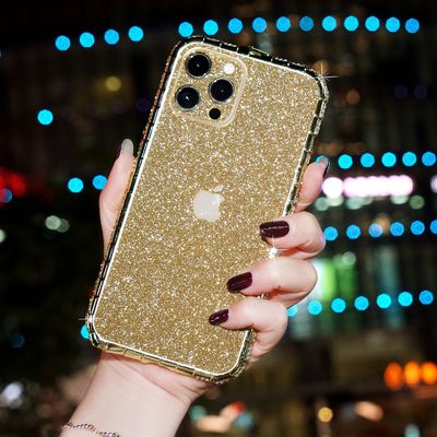 Luxury Glitter Bling Diamond Transparent Soft Phone Case dla iPhone'a 14 13 12 Pro Max 11 XS XR 8 Plus