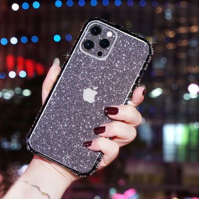Luxury Glitter Bling Diamond Transparent Soft Phone Case dla iPhone'a 14 13 12 Pro Max 11 XS XR 8 Plus